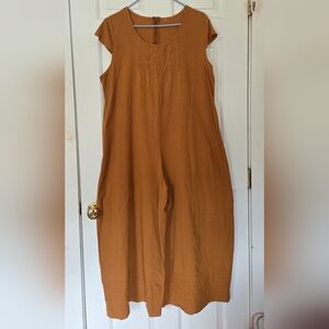 Cap-sleeved Jumpsuit in Rust